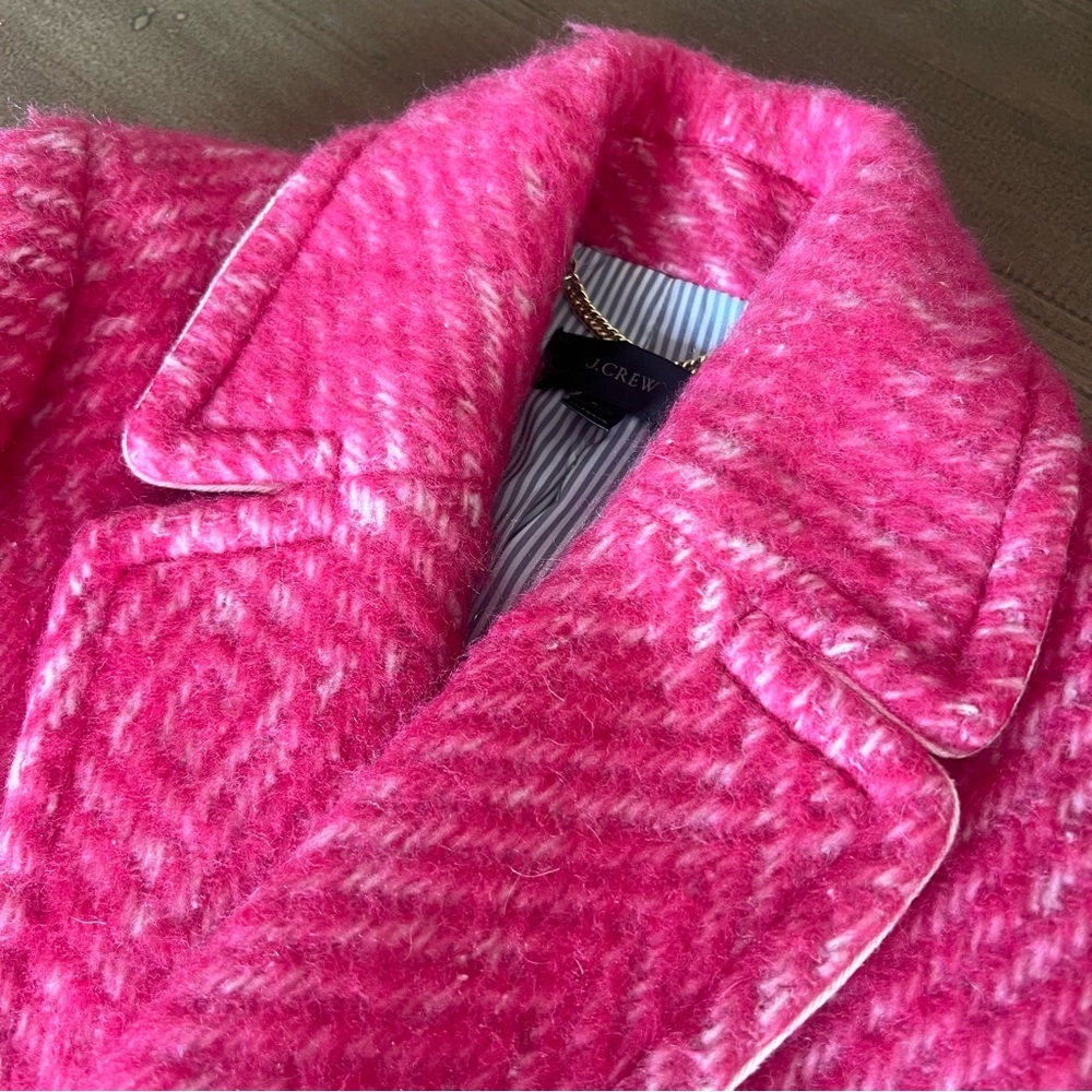 J Crew Diamond Tweed Peacoat in Pink 2 - Picture 8 of 15